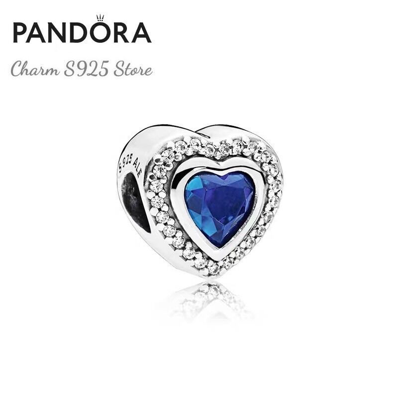 HẠT CHARM PAN ALE TIM XANH VIỀN ĐÁ BẠC S925