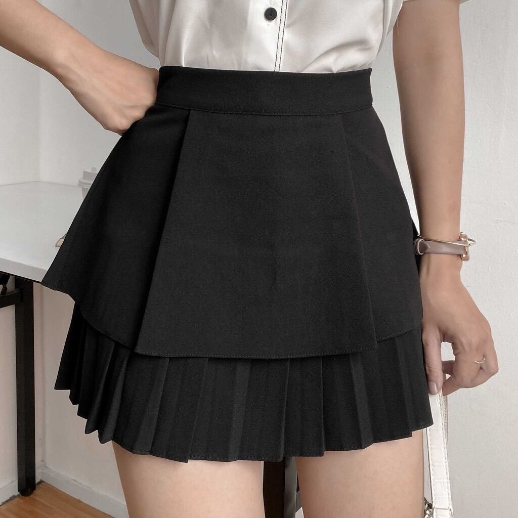 Chân váy 2 tầng xếp li
