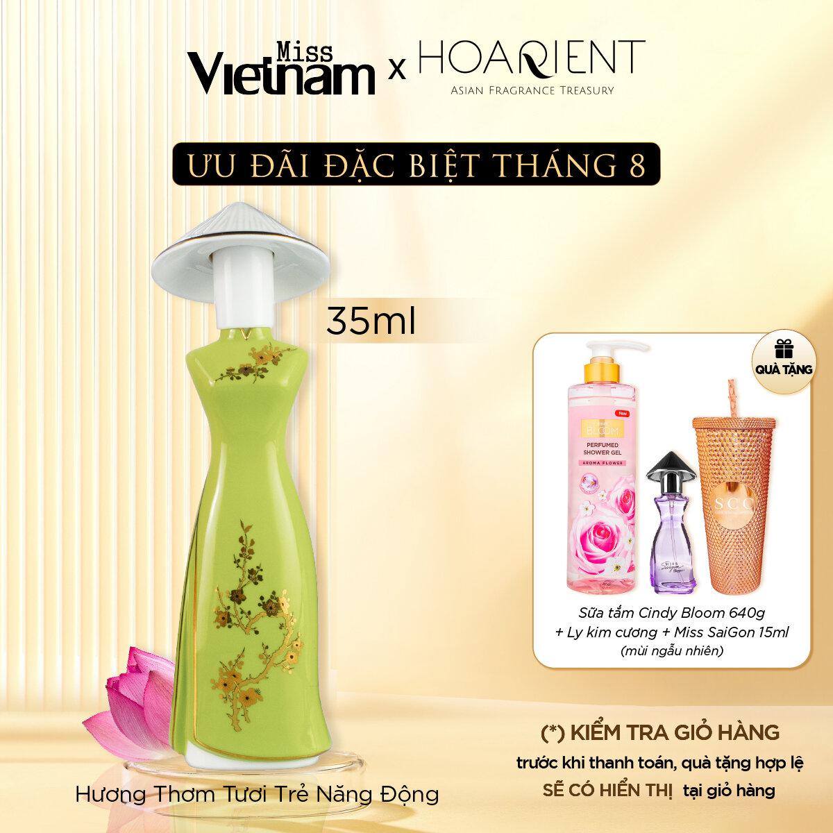 Nước Hoa Nữ Cao Cấp Miss Vietnam N31 Sài Gòn Sứ Xanh Lá 35ml HOARIENT Chính Hãng