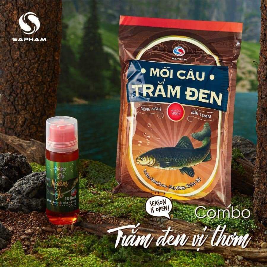 Combo hương dụ và mồi câu hạt Sapham thơm