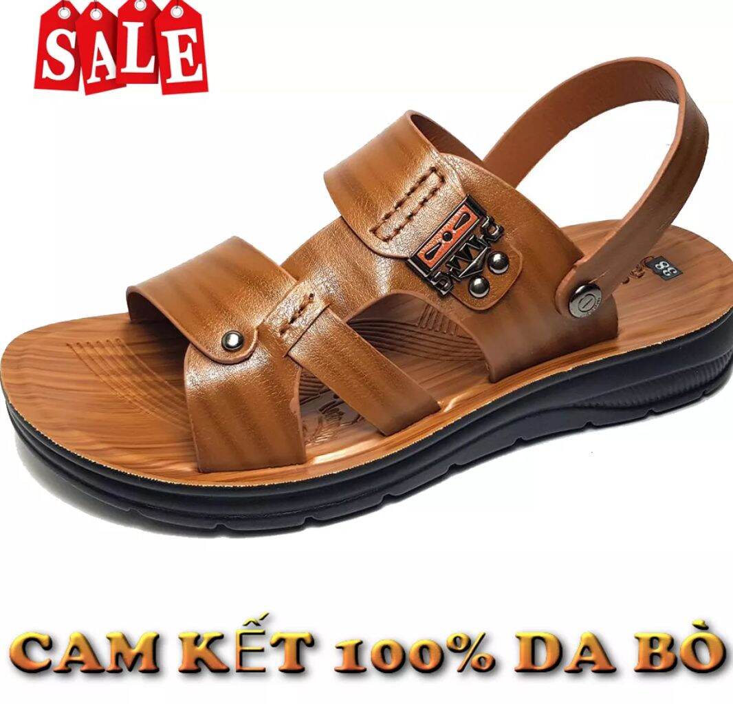 Ảnh thật dép da nam sale sốc mùa hè dép da, dép sandal