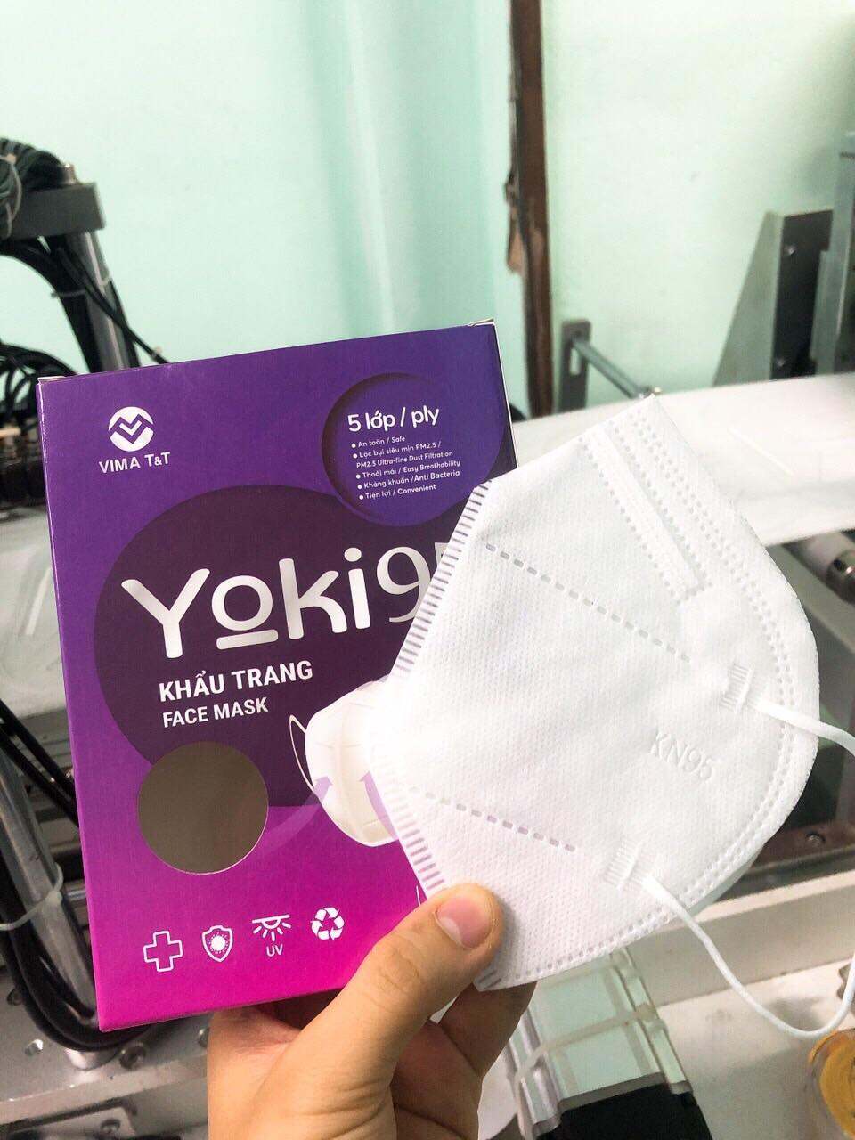 Khẩu trang yoki N95 kháng khuẩn lọc bụi siêu mịn PM2.5/ 1 hộp 10 cái