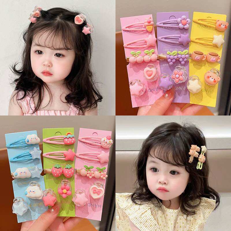 Set 9 chi tiết kẹp cột tóc dễ thương cho bé yêu