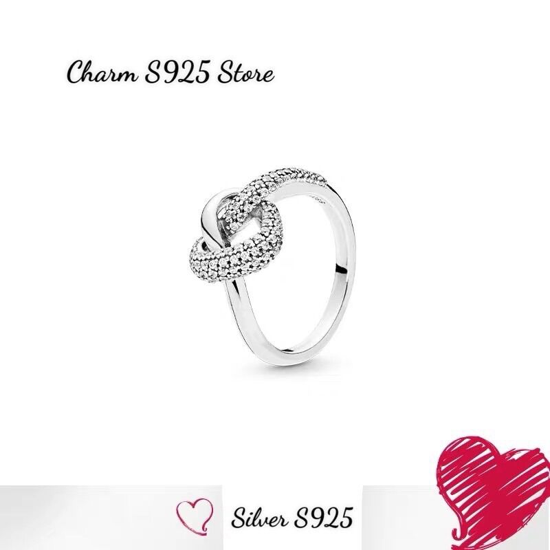 Nhẫn đeo tay pan ale tim đính đá bạc s925