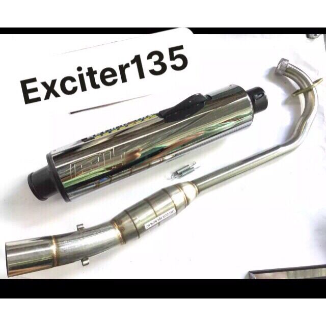 Pô cbr kèm cổ bầu hơi inox siêu bóng gắn mọi dòng xe ex135 eciter135 phân khối ex135 nổ cực tê