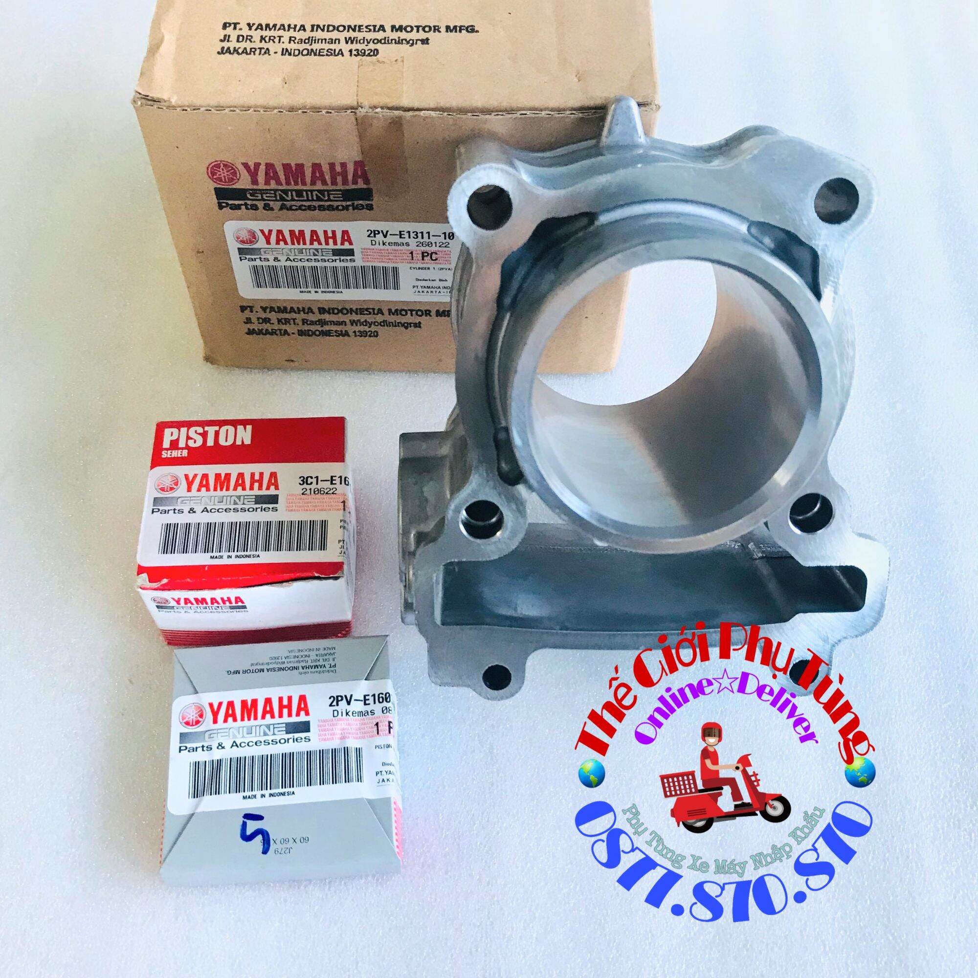 Bộ nòng - xi lanh piston bạc exciter 150 zin mới - 2pv-e1311-10-id