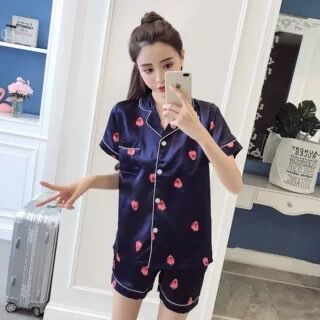 [HCM]SET BỘ NGỦ ĐÙI PIZAMA PHI LỤA - S199