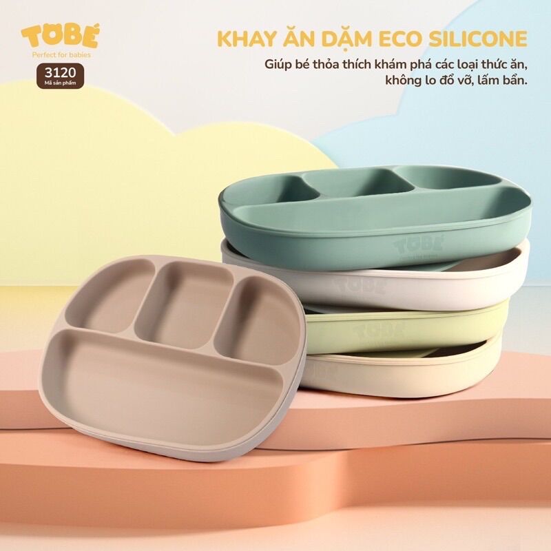 Khay ăn dặm Eco silicone To Bé