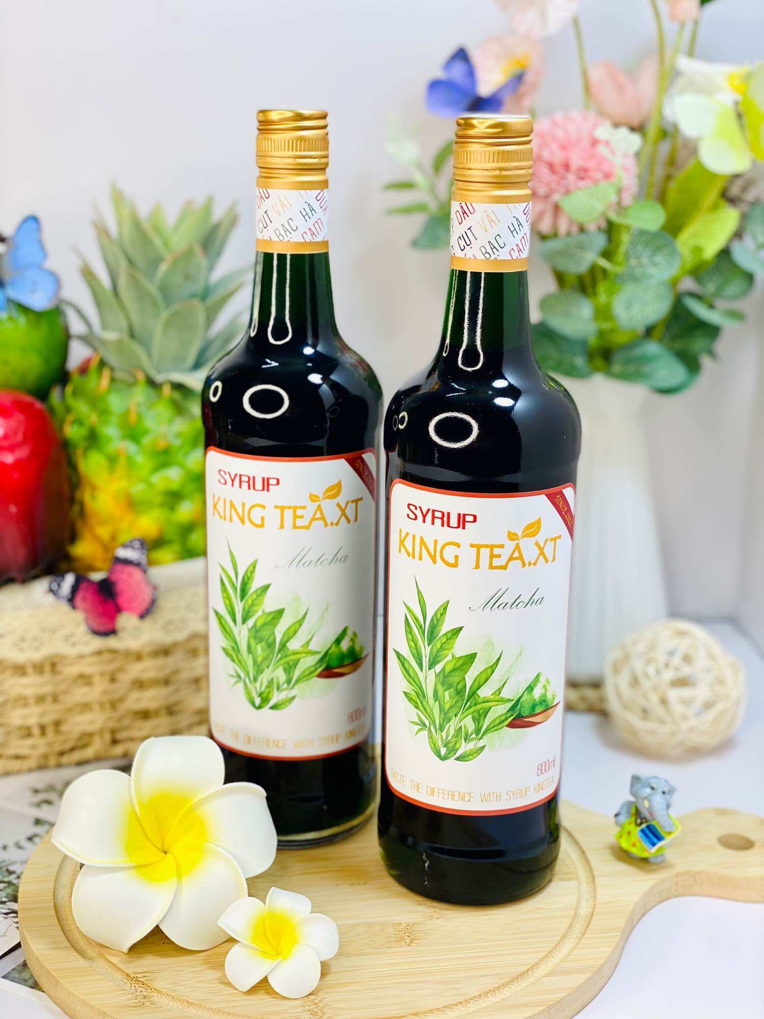 Siro Matcha Pha Chế(Syrup Matcha) KingTea.XT-Chai thuỷ tinh 800ml