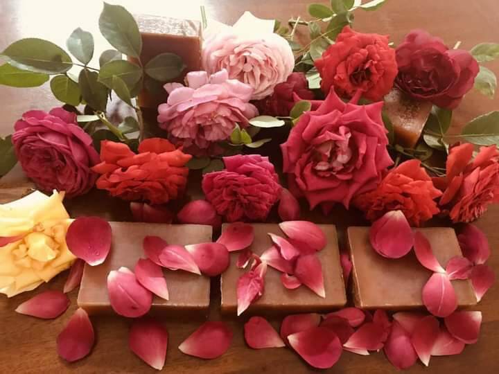 Combo 3 Xà Bông Sinh Dược Hoa Hồng. 100% Nguyên Liệu Tự Nhiên. Không Kích Ứng Da. Làm Trắng Và Se Khít Lỗ Chân Lông. Mua Tặng Kèm Thí Tạo Bọt