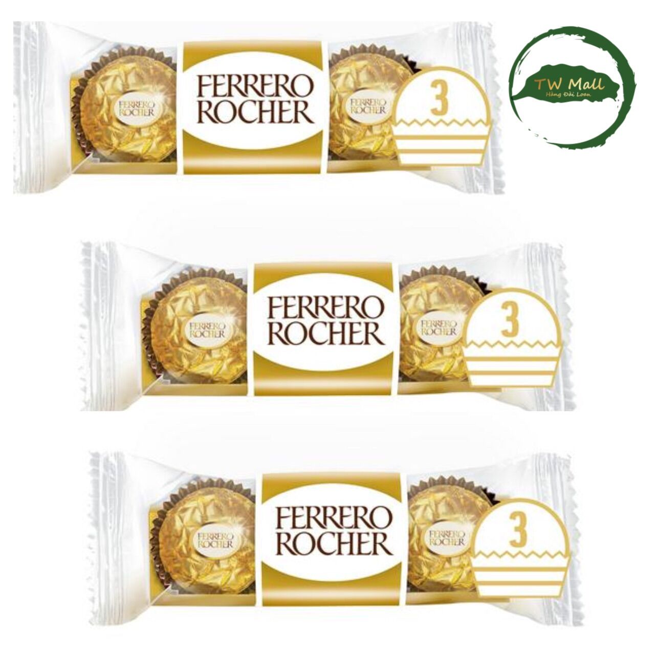 1 VỈ (3 VIÊN 37g x 1) SOCOLA FERRERO ROCHER HALZENUT Ý - TW Mall