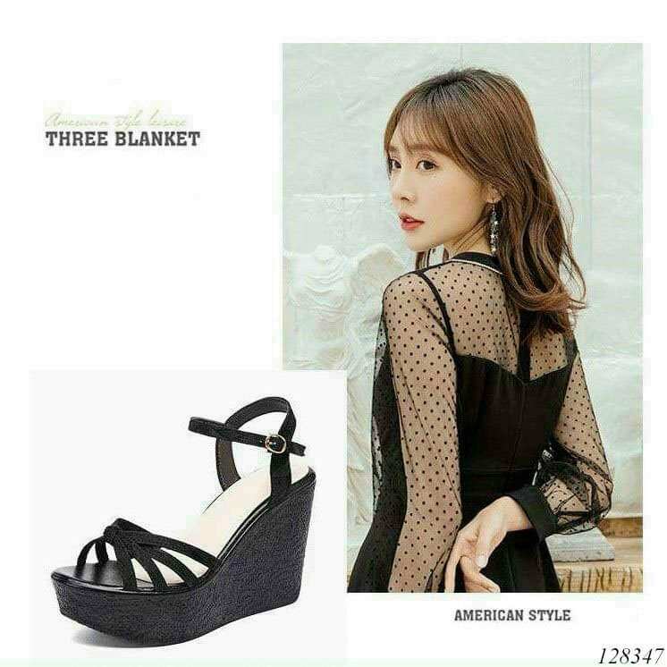 giày sandal đế xuồng quai dây cao cấp