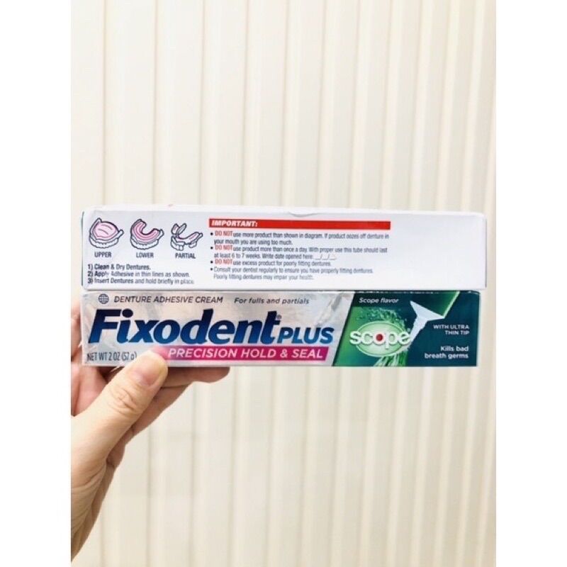Keo dán hàm răng giả Fixodent Plus/Ultra Scope 57g Mỹ