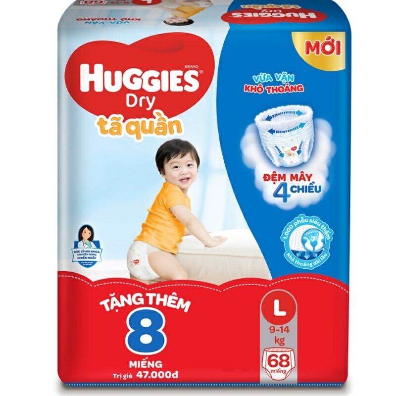 Tã bỉm quần huggies l 68 + 8 miếng