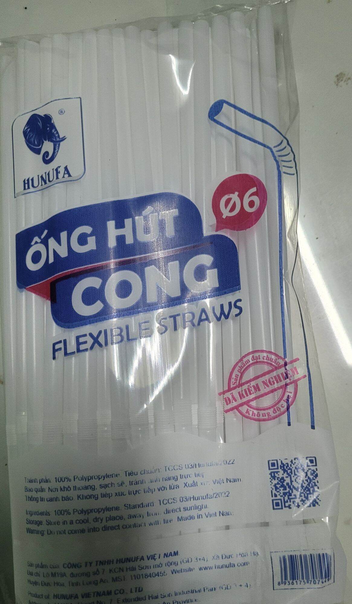 Ống hút cong đủ màu, ống hút trắng