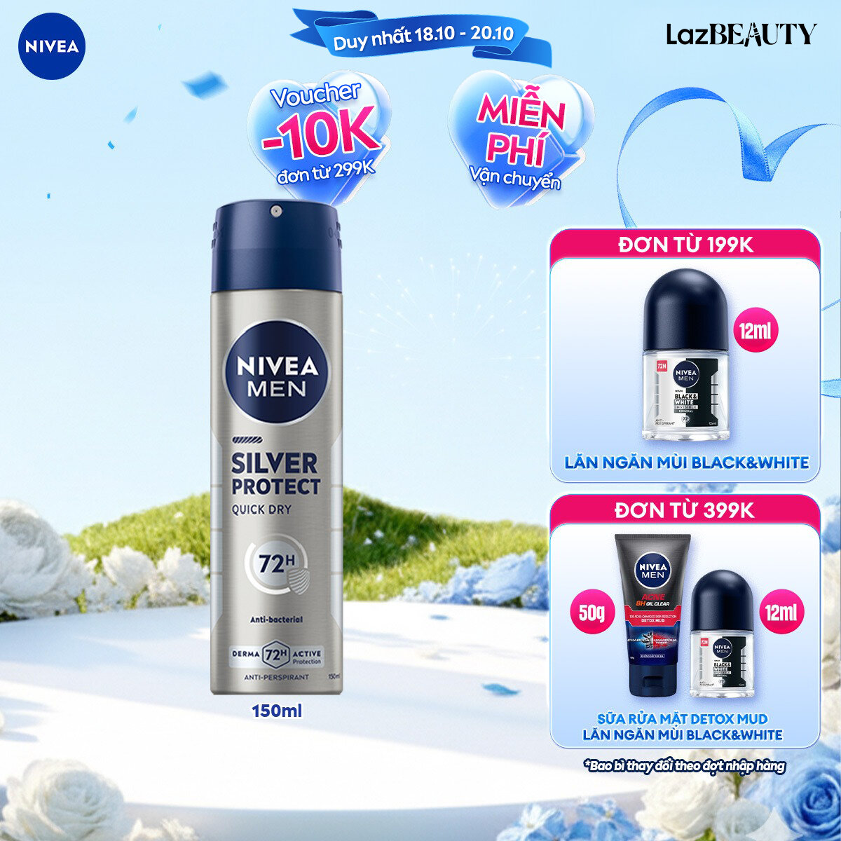 Xịt Ngăn Mùi NIVEA MEN Phân Tử Bạc (150 ml) - 82959