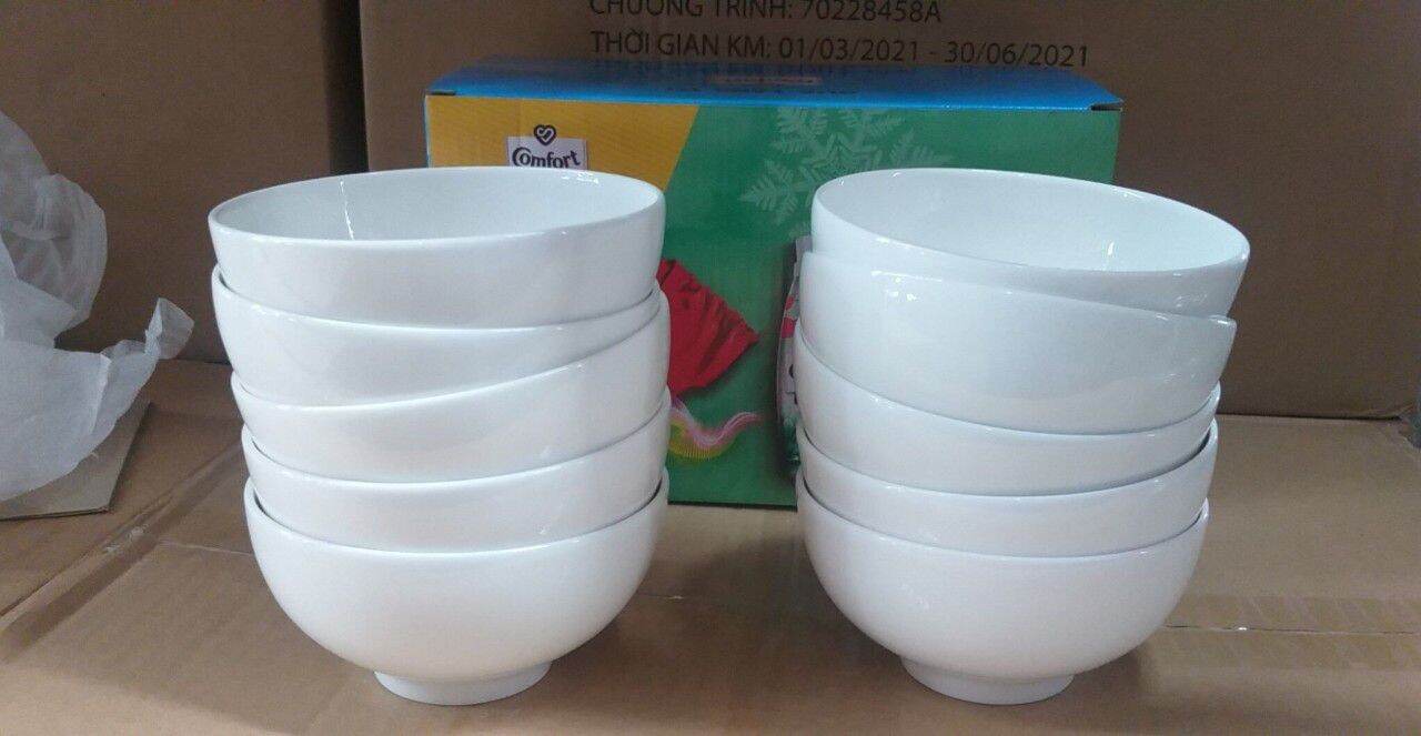 Bộ chén trắng sứ 10 cái