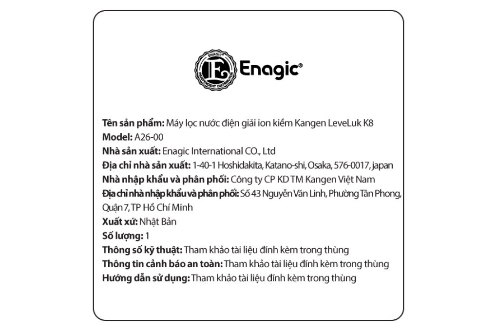 máy lọc nước điện giải K8