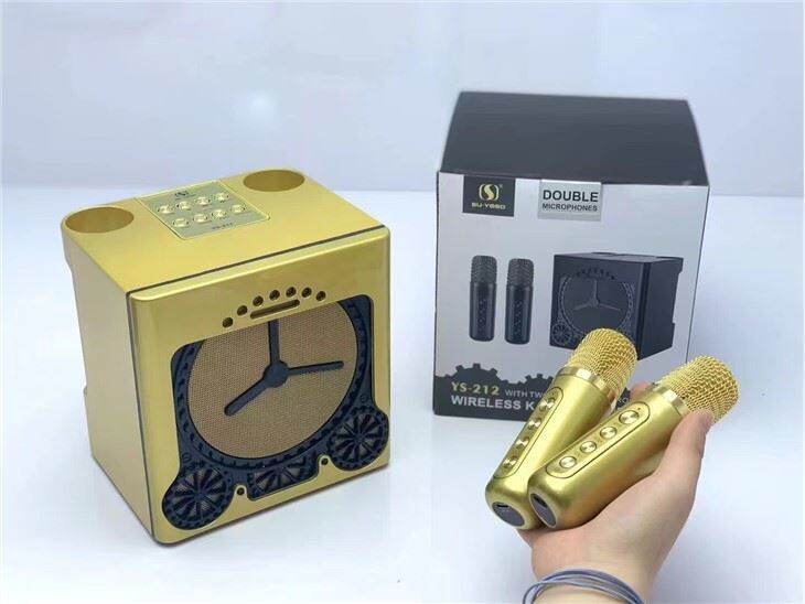 Loa Bluetooth Karaoke YS 212 Kèm 2 Mic Không Dây