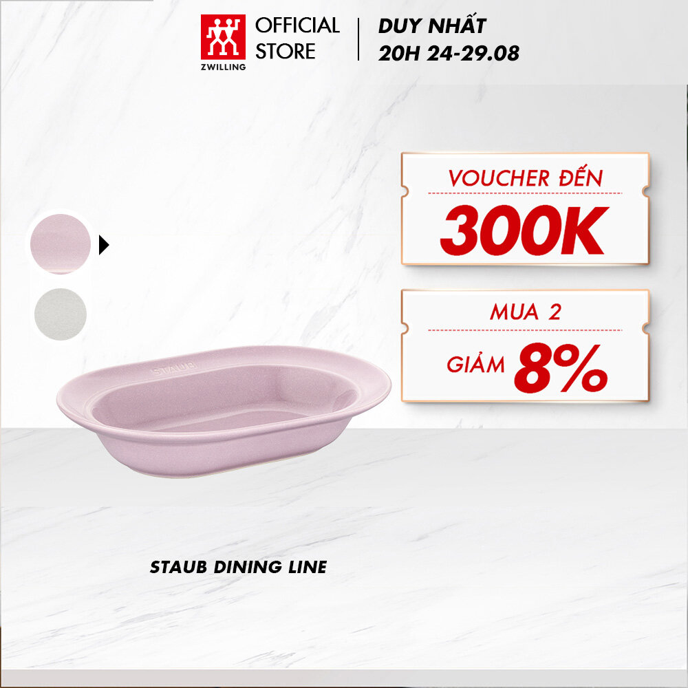 Đĩa gốm sứ oval cao cấp staub 25cm