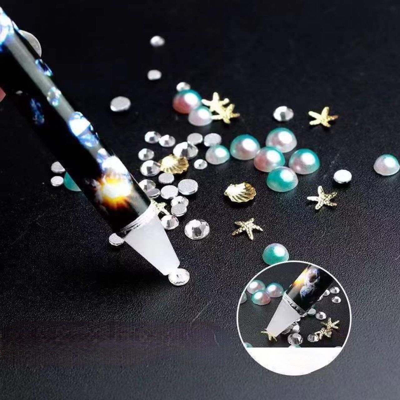 Bút sáp chấm đá, đính đá nail