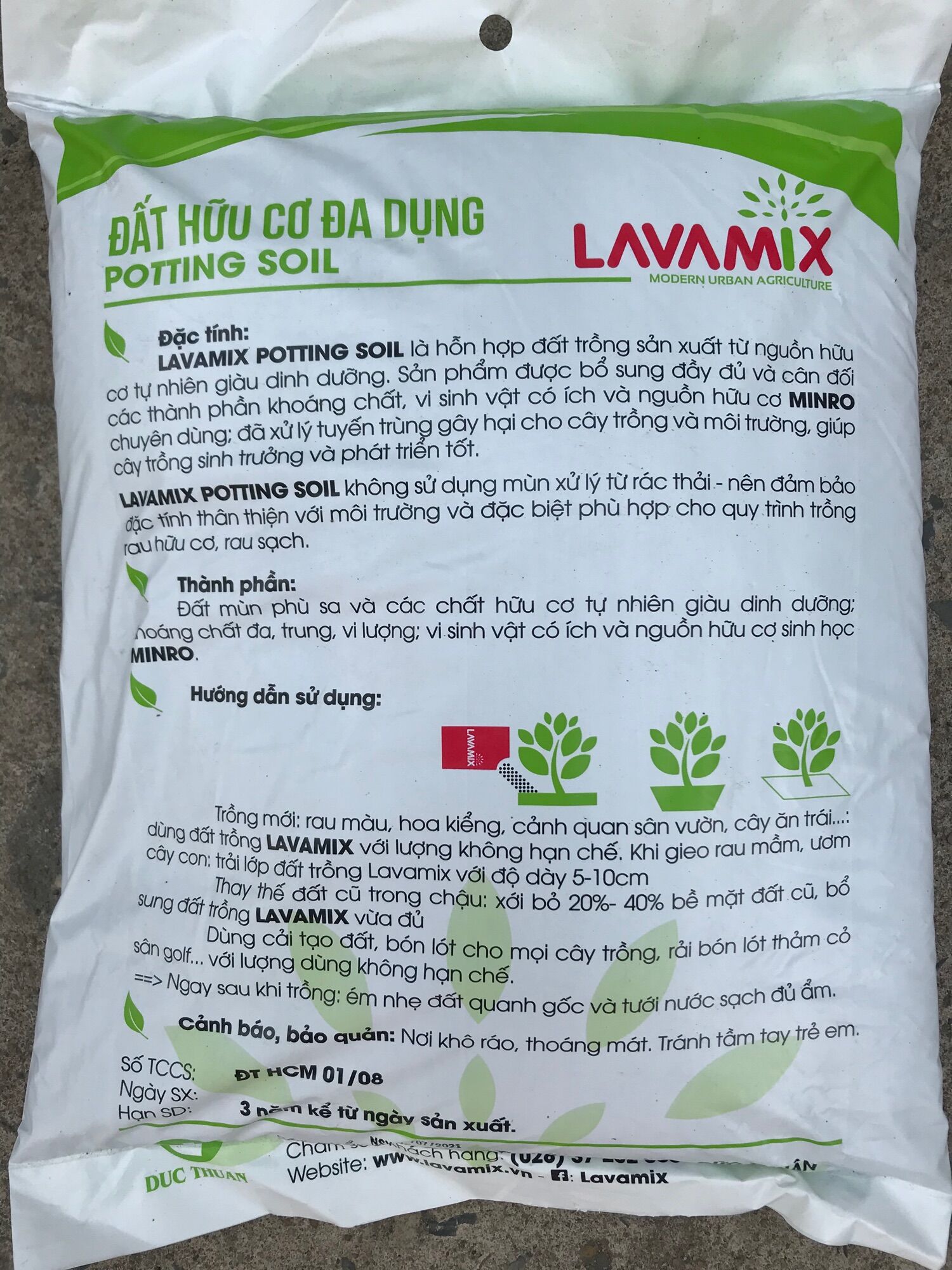 Đất sạch hữu cơ Lavamix gói 6,5dm3