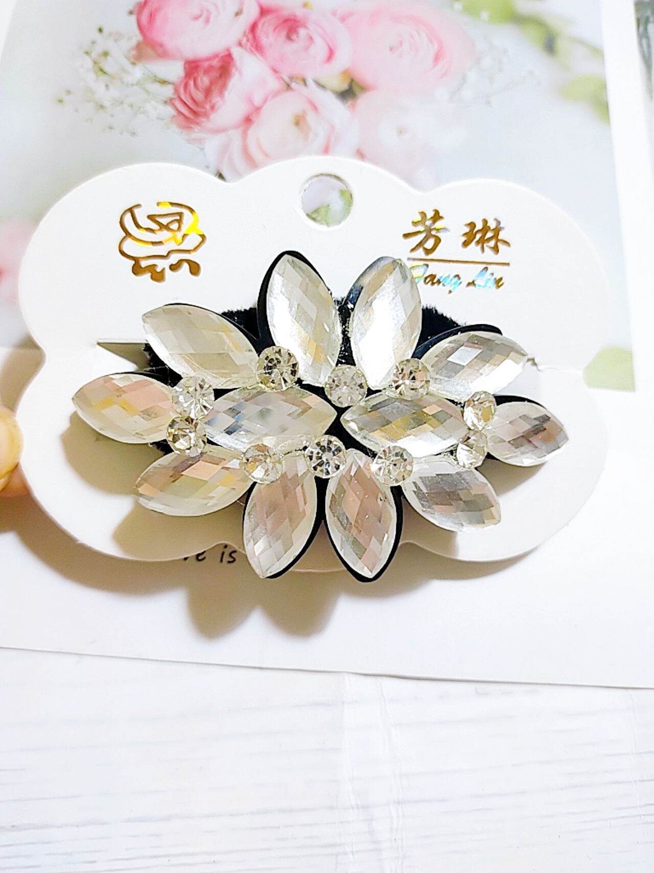 Dây cột tóc nhung đính pha lê