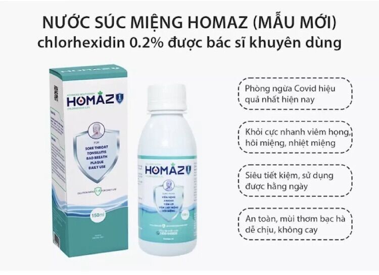 Nước súc miệng homaz chai 150ml