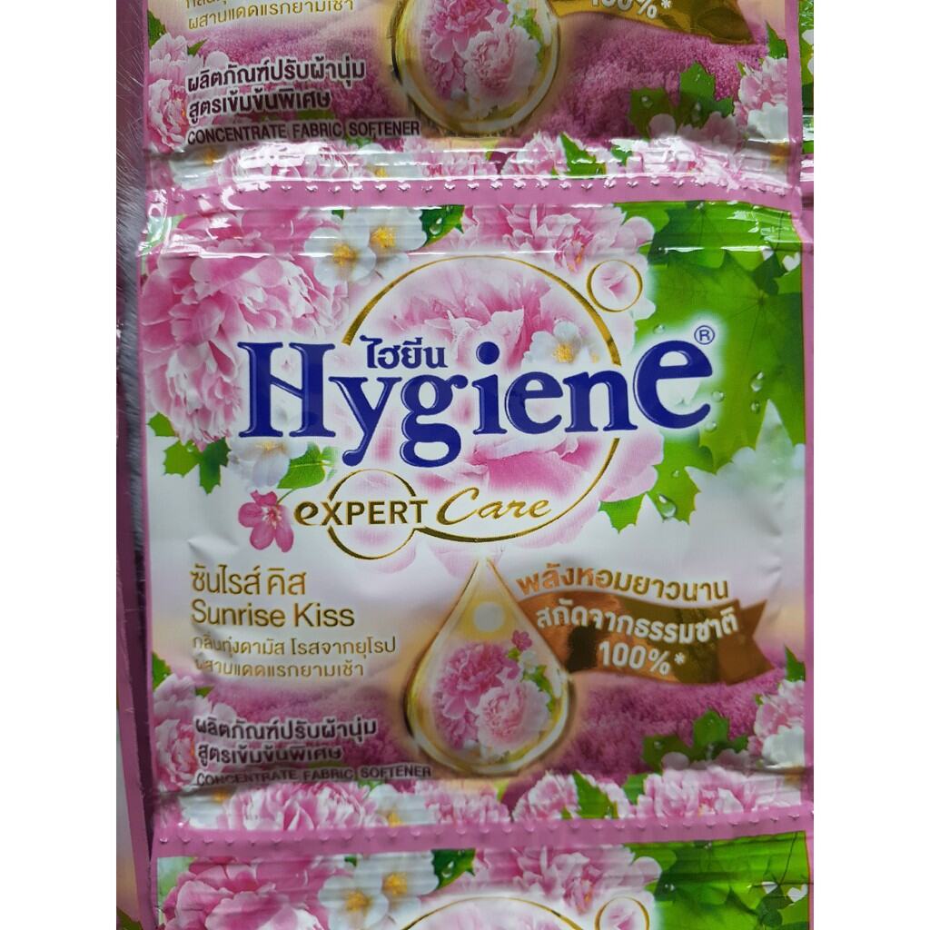 Dây 12 gói Nước xả vải Hygiene Expert Care màu hồng  20ml