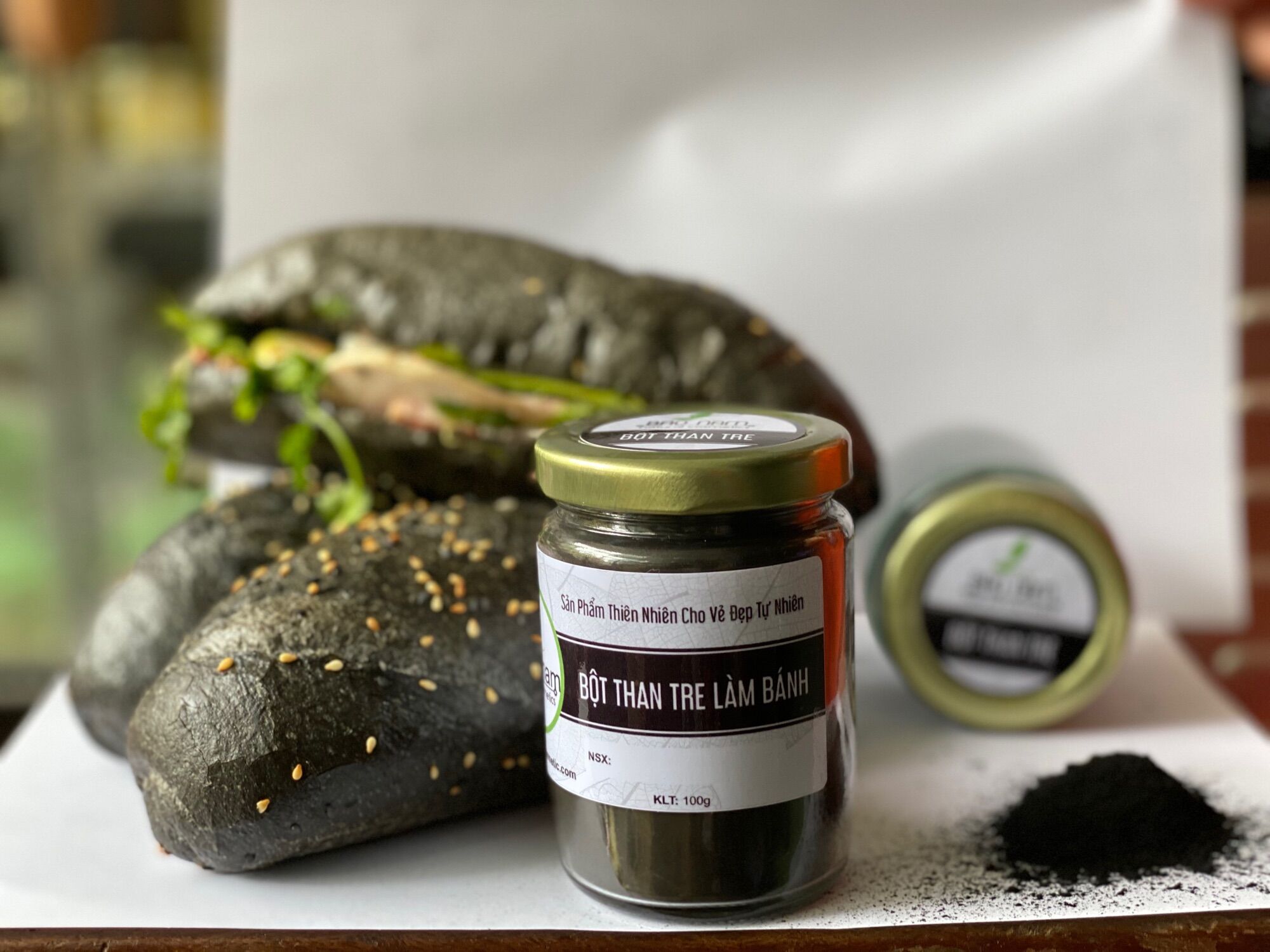 Bột than tre làm bánh,làm trà sữa 100gr.