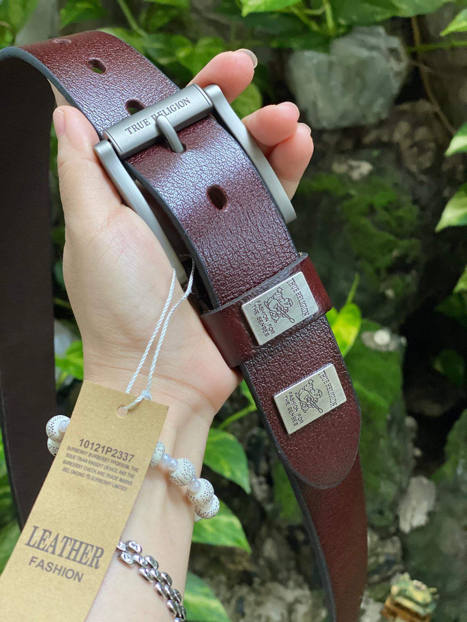 Dây da/ Thắt lưng nam kim hiệu ông địa đồng xoay đầu chì 4cm