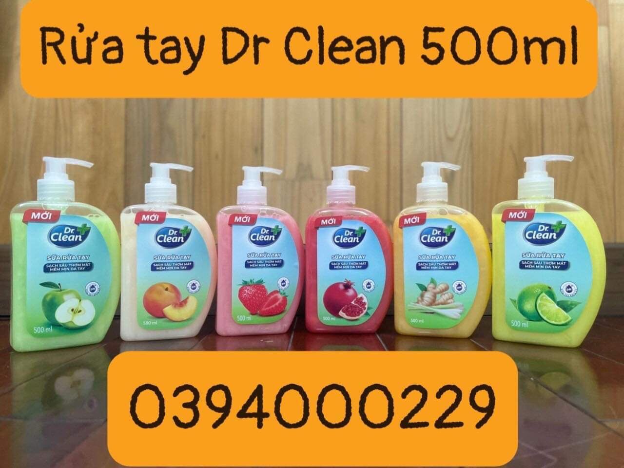 [Mẫu mới] Sữa rửa tay Dr Clean 500ml đủ 6 mùi an toàn diệt khuẩn