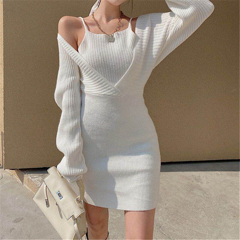 váy len body hở vai sexy