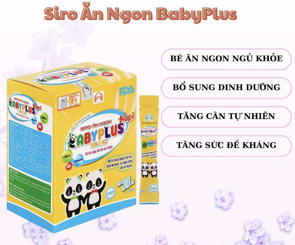Siro Ăn Ngon BabyPlus - Hỗ trợ bé phát triển khỏe mạnh toàn diện, hộp 30 gói