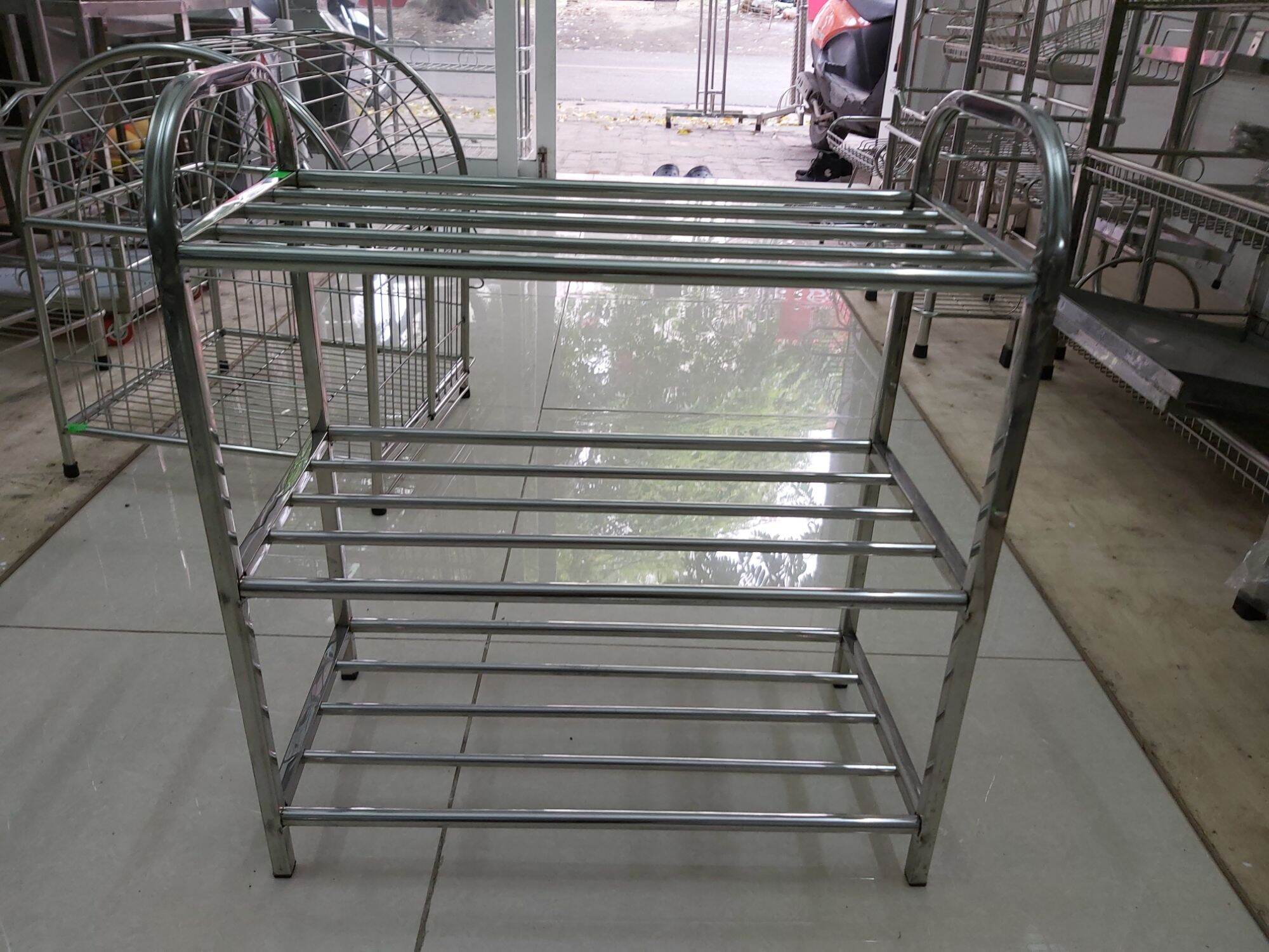 Giá để giày dép inox 3 tầng