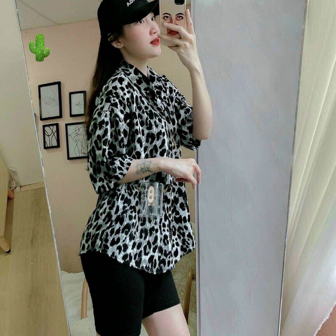 full set Áo sơ mi kèm quần ôm đốm xám