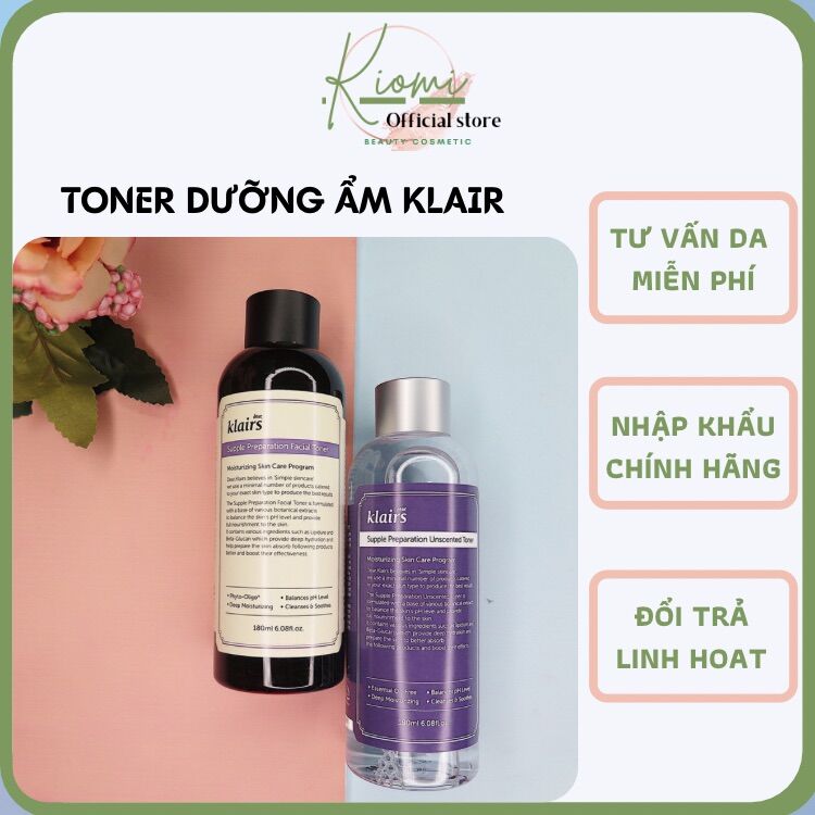 Klairs nước hoa hồng Toner cấp ẩm cho da nhạy cảm Không mùi Klairs Có mùi180ml