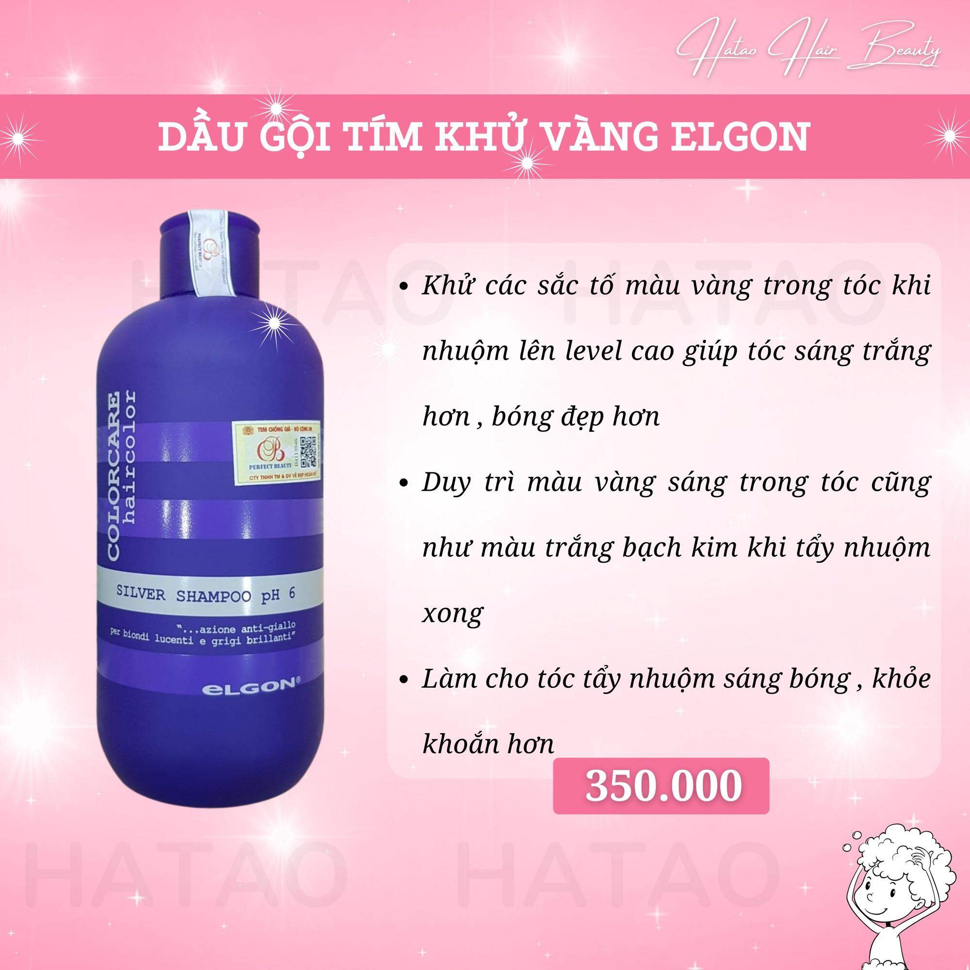 DẦU GỘI TÍM KHỬ VÀNG ELGON - Khử vàng giữ màu nhuộm dành cho tóc tẩy