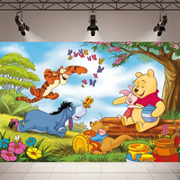 Beast Kingdom | Winnie The Pooh Chủ Đề Tiệc Sinh Nhật Phông Nền Cho Bé Trang Trí Biểu Ngữ Phòng Thu Chụp Ảnh Chân Dung Vinyl Nền Cho Trẻ Em 1st