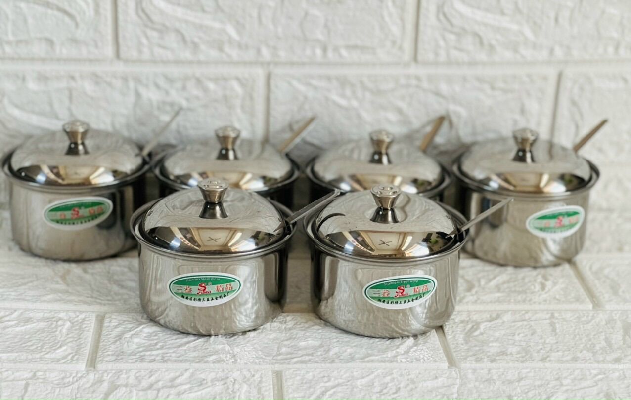 Hủ đựng gia vị inox có nắp