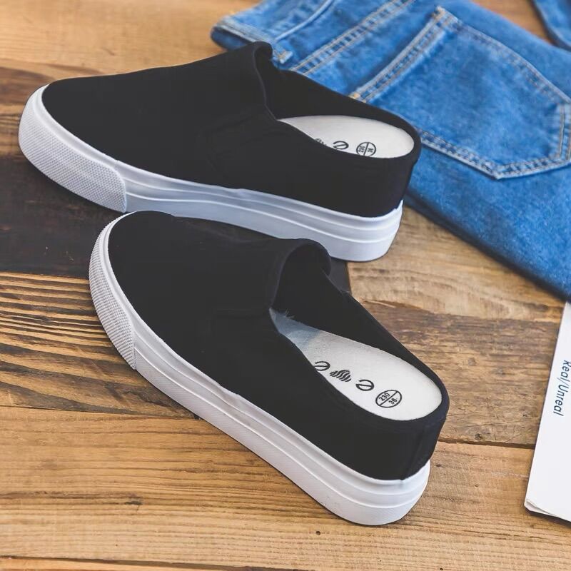 Giầy sục trơn độn đế cao 7cm kiểu dáng basic