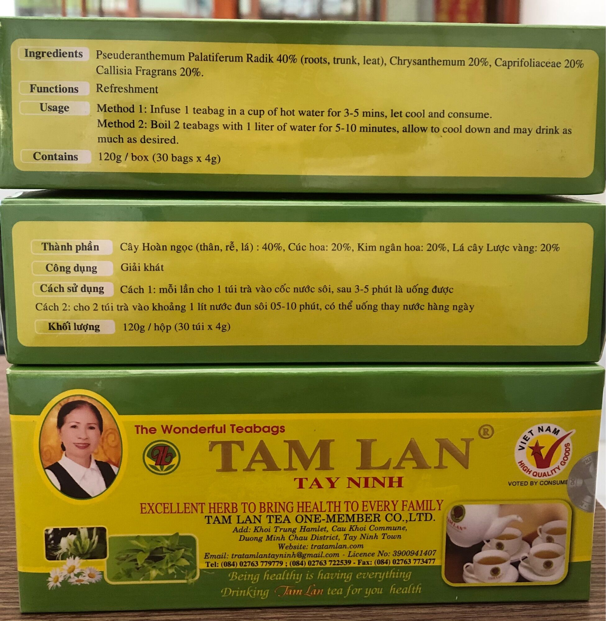 Combo 2HộP TRÀ TÂM LAN 30 gói TÂY NINH
