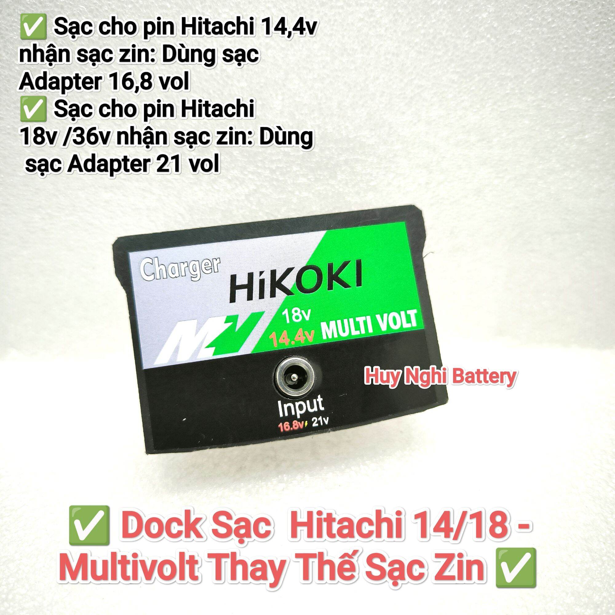 Dock Sạc Adapter Cho Pin Hitachi 144 / 18v / 36v (Thay Thế Sạc Zin)