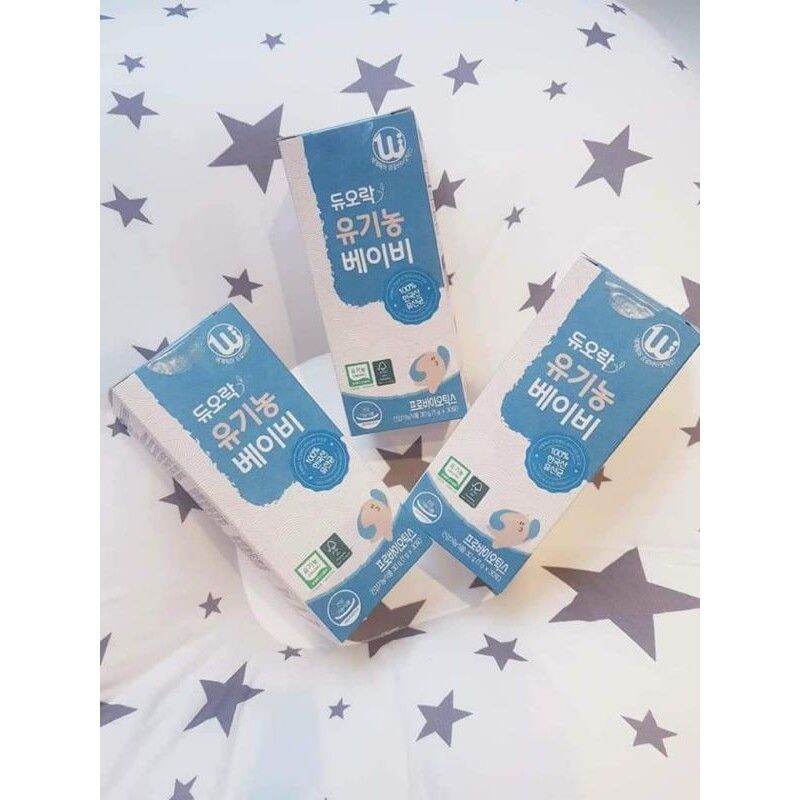 Men vi sinh DUOLAC ORGANIC Hàn Quốc dạng gói hữu cơ mẫu mới hộp 30 gói