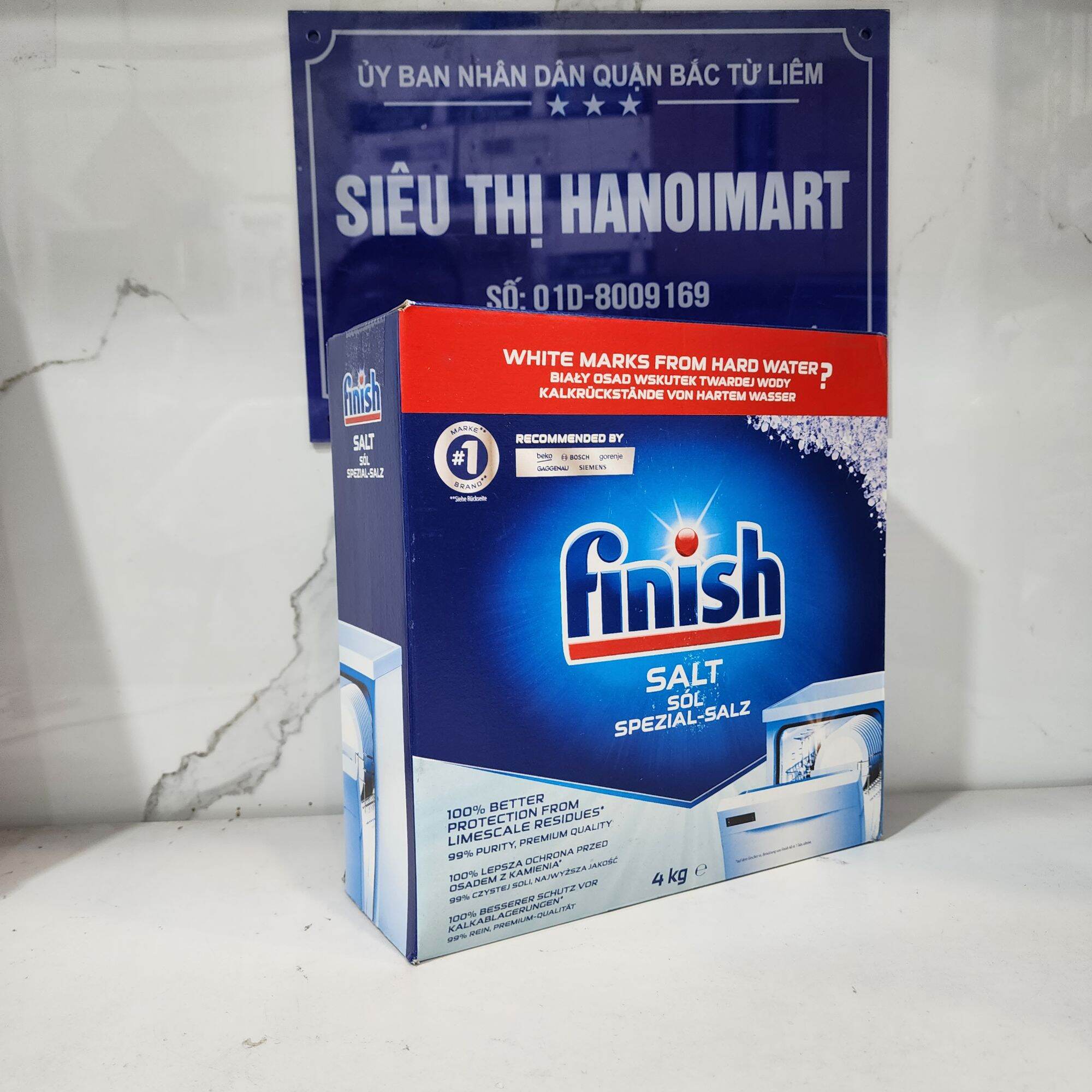 Muối rửa bát Finish 4.0 kg dùng cho Máy rửa bát chén