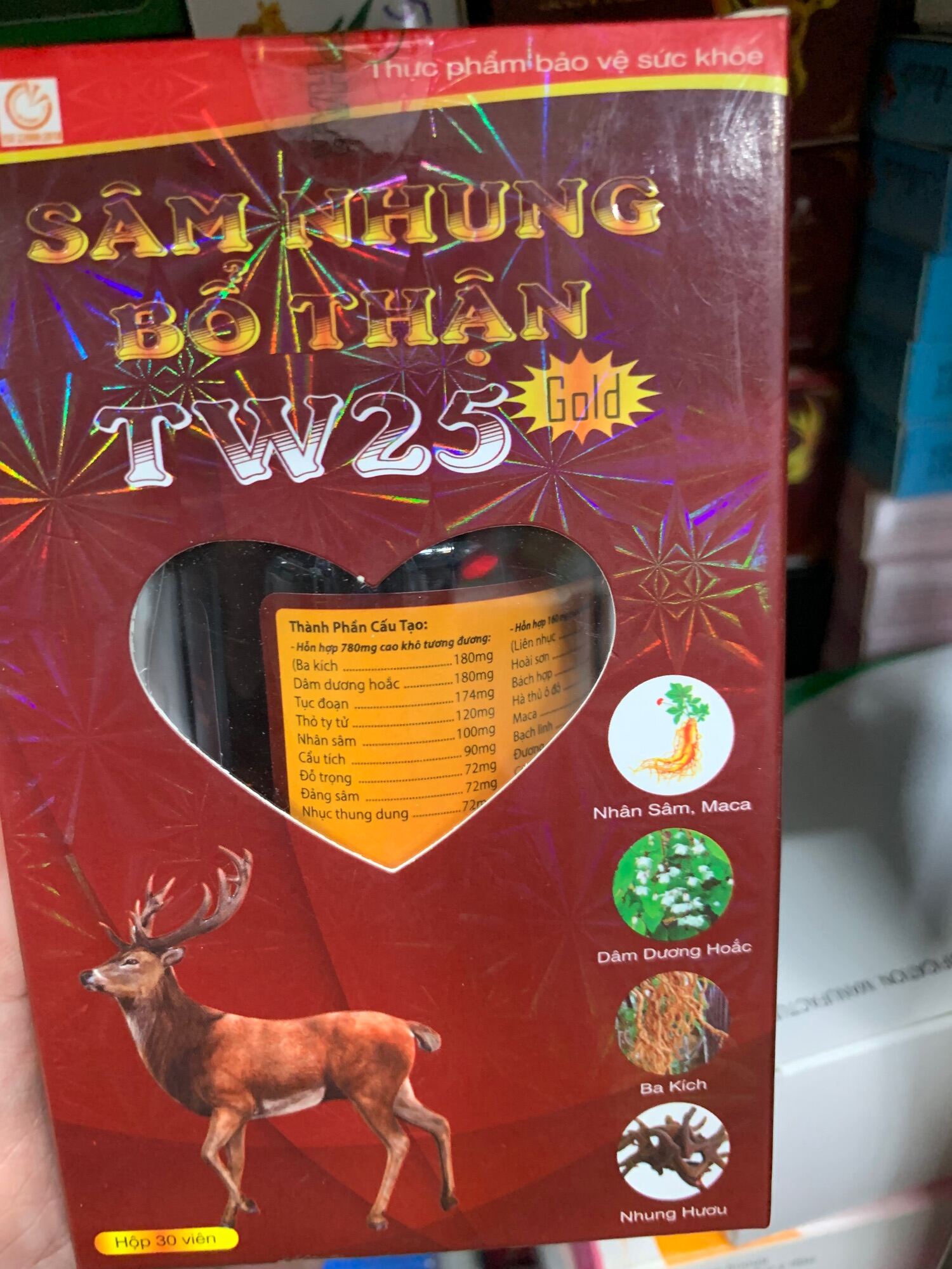 SÂM NHUNG BỔ THẬN TW25 GOLD - GIÚP TĂNG CƯỜNG SINH LÝ NAM GIỚI
