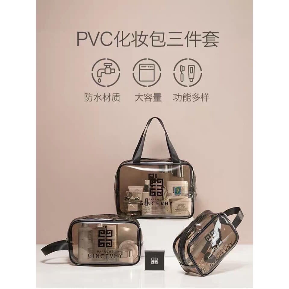 Bộ 3 túi đựng đồ cá nhân đồ du lịch trong suốt