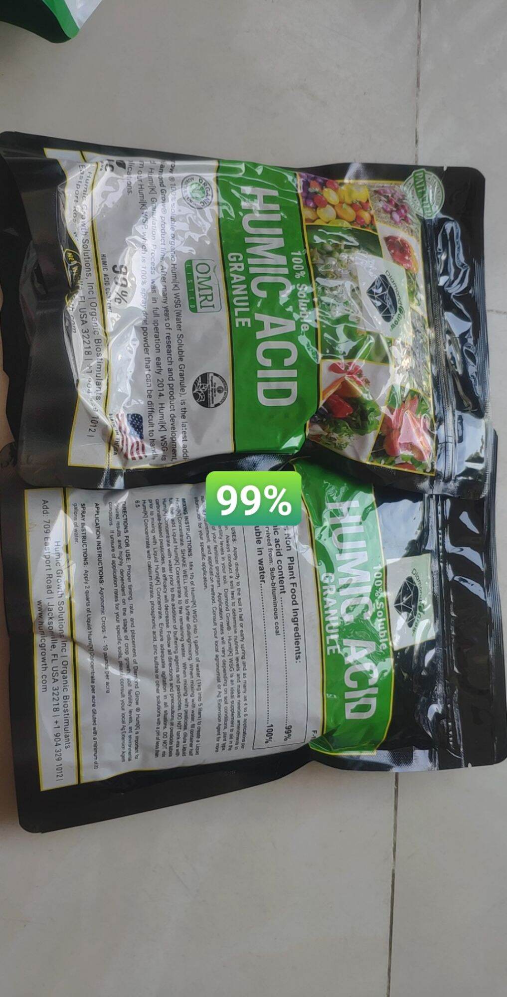 Humic Mỹ tan 100% tăng độ mùn, cải tạo đất gói 1 kg