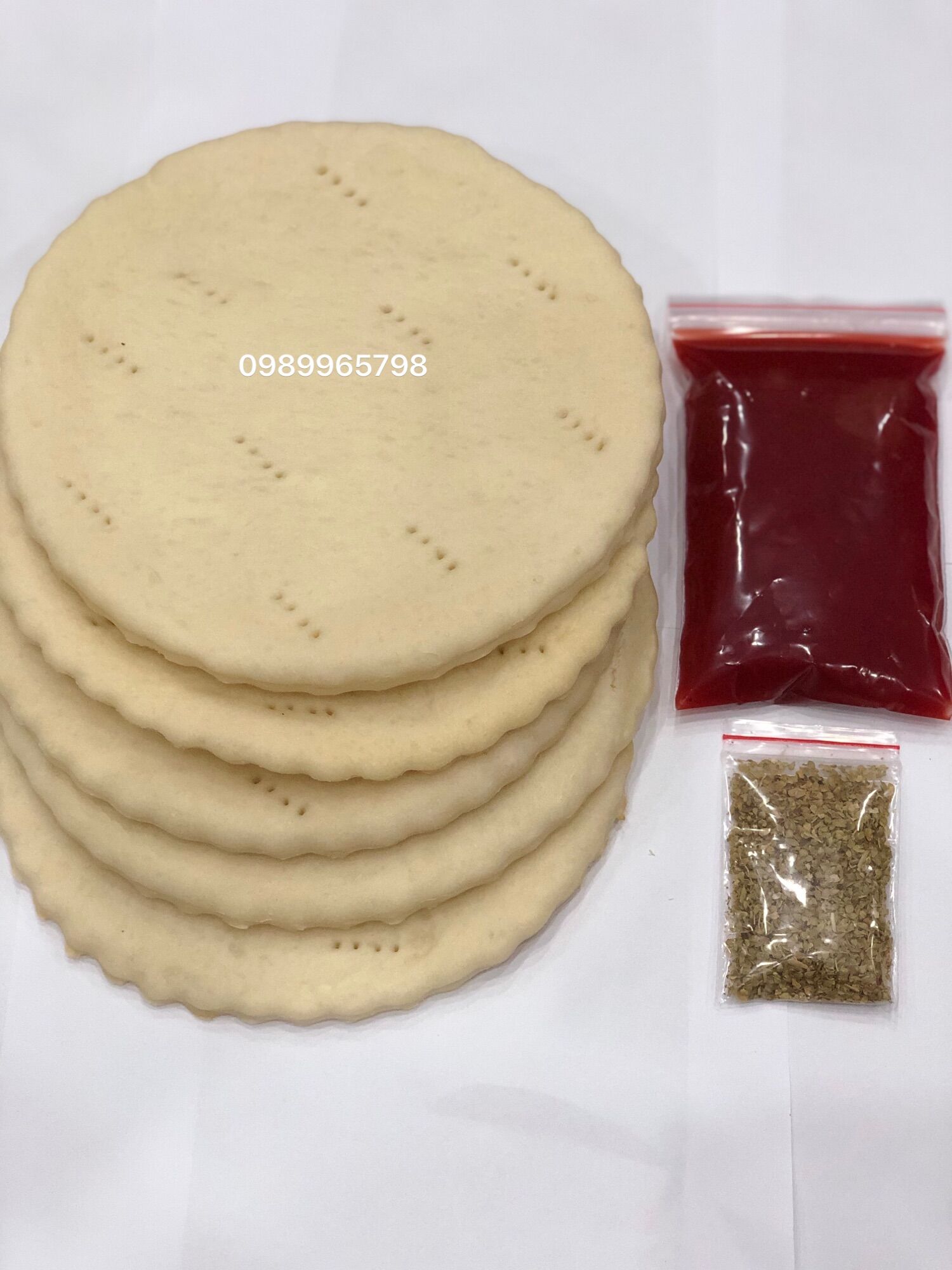 COMBO 5 ĐẾ PIZZA TƯƠI SZ 18cm ( TẶNG  CÁCH LÀM +  LÁ THƠM OREGANO )