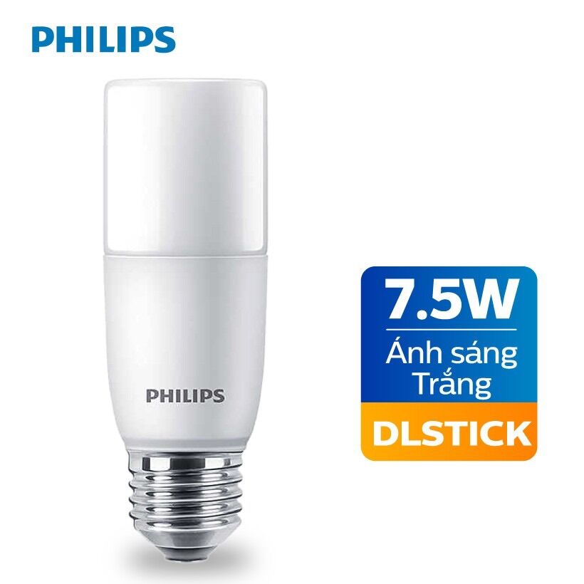 Bóng led stick 7.5w e27 philips. bóng led trụ 7.5w philips. sản phẩm chính hãng philips.